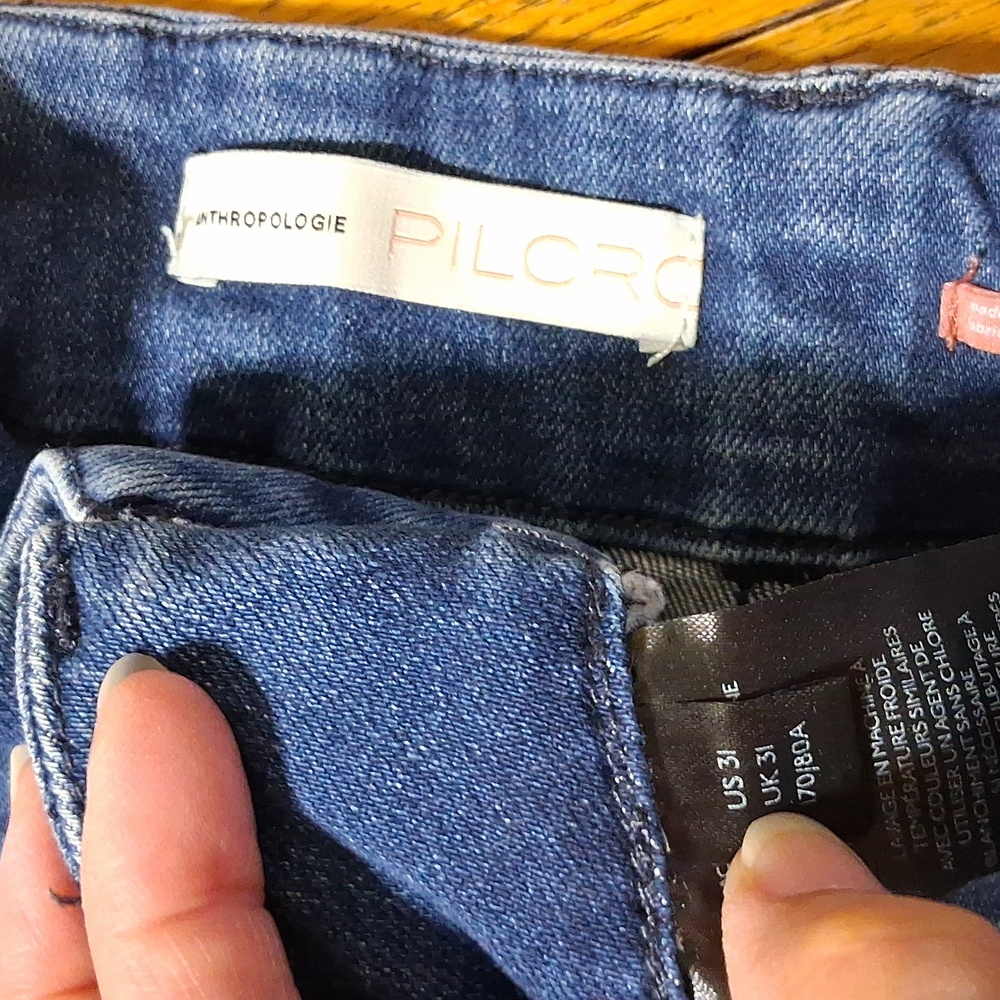 PILCRO And The Letterpress Jeans Womens 31 BLUE WIDE LEGS ?Preowned Used - Picture 7 of 9
